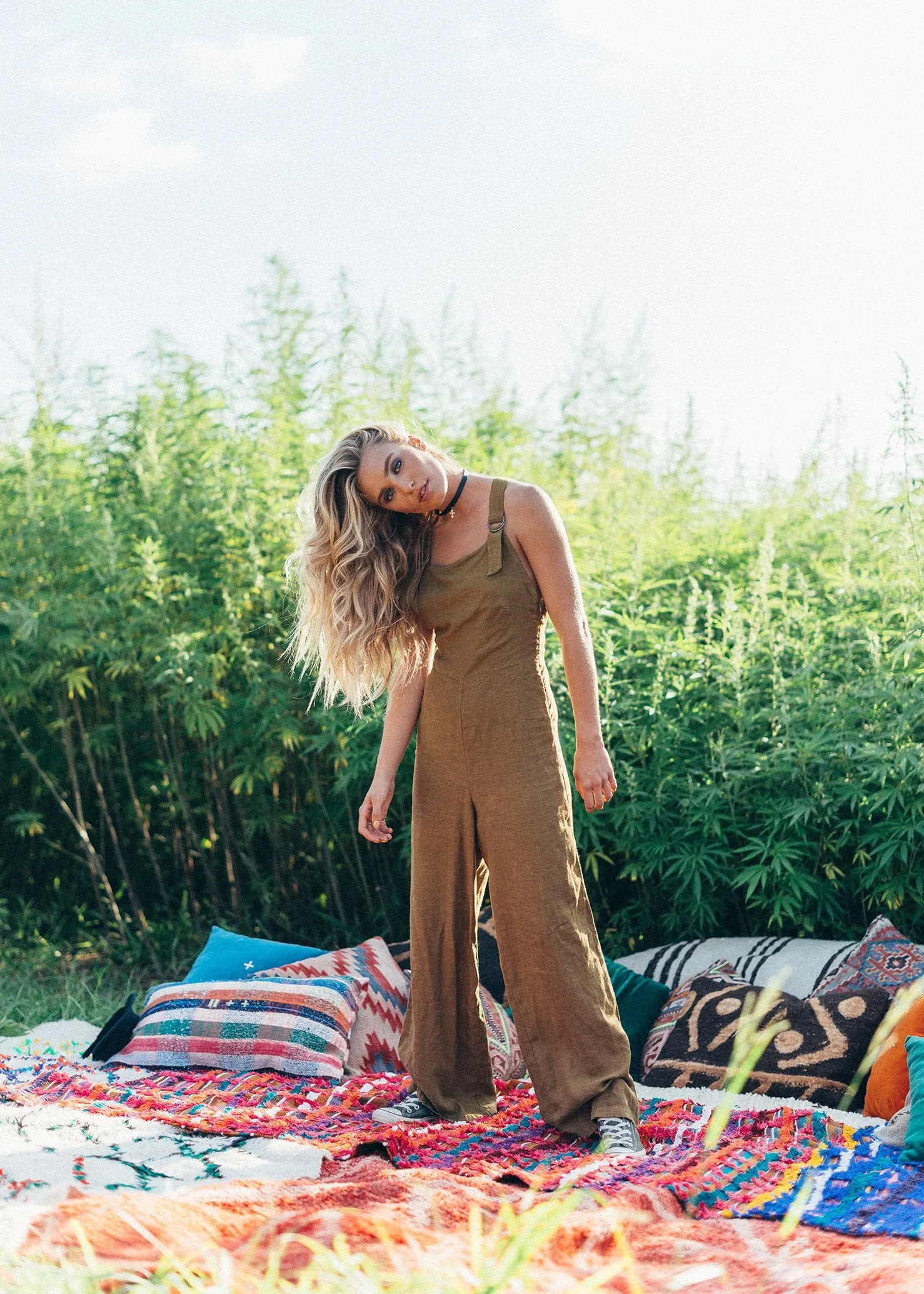 Afends Womens Noir - Hemp Long Overalls