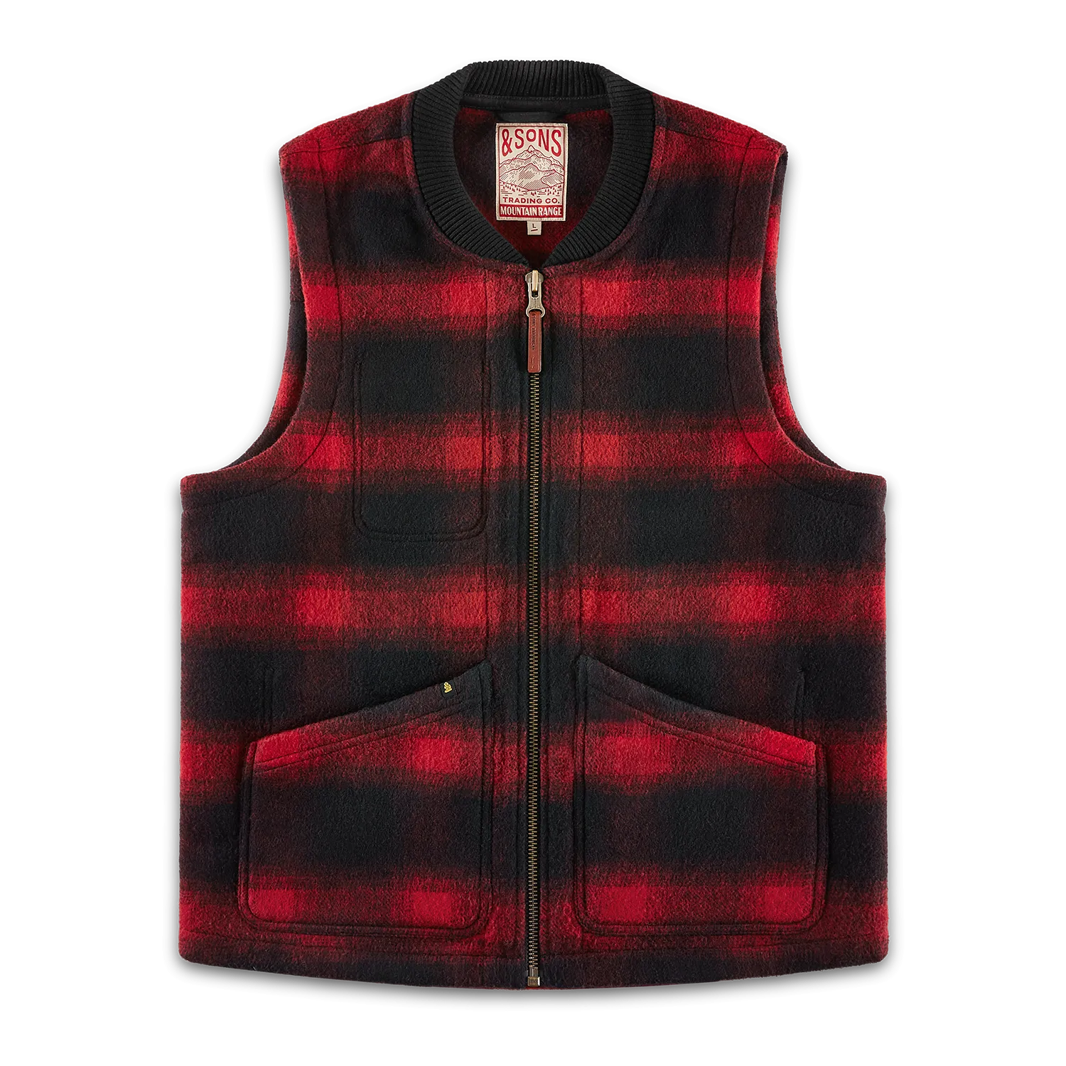 &SONS Kodiak Gilet Red Check