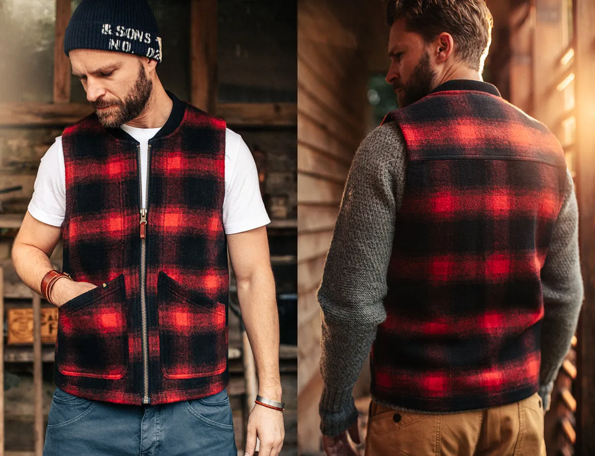 &SONS Kodiak Gilet Red Check