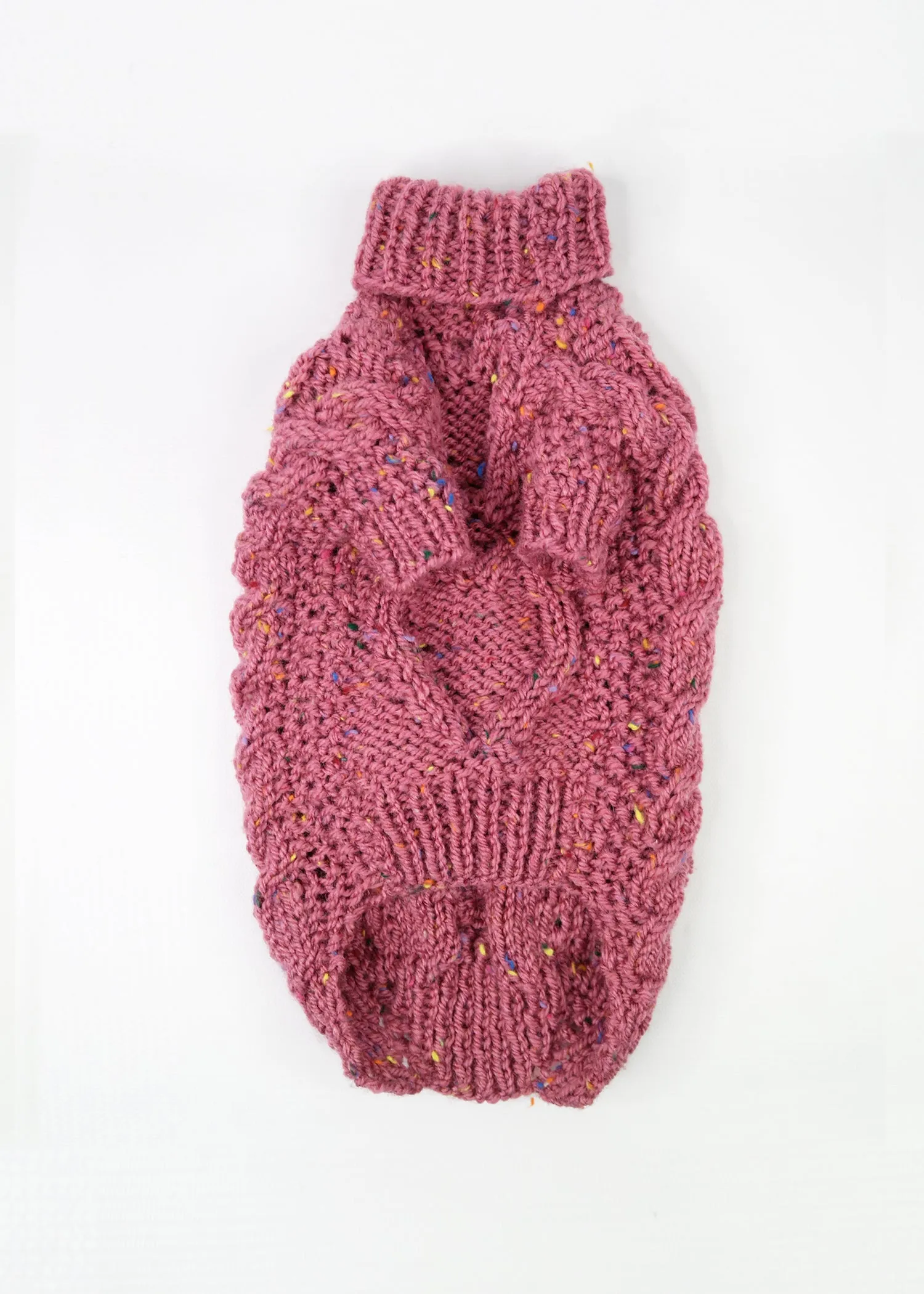 ARAN HEART SWEATER | PINK SPRINKLE TWEED