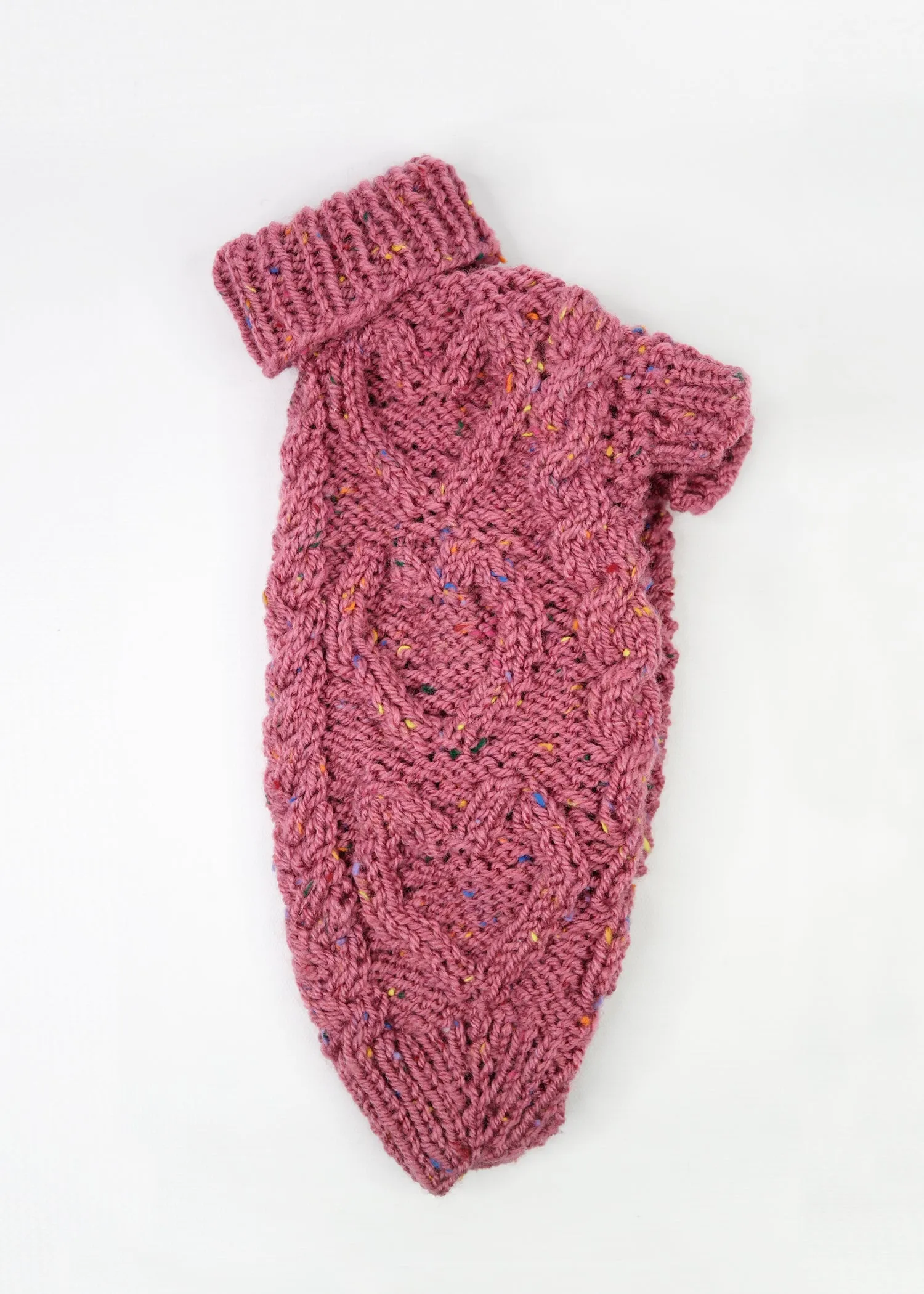 ARAN HEART SWEATER | PINK SPRINKLE TWEED