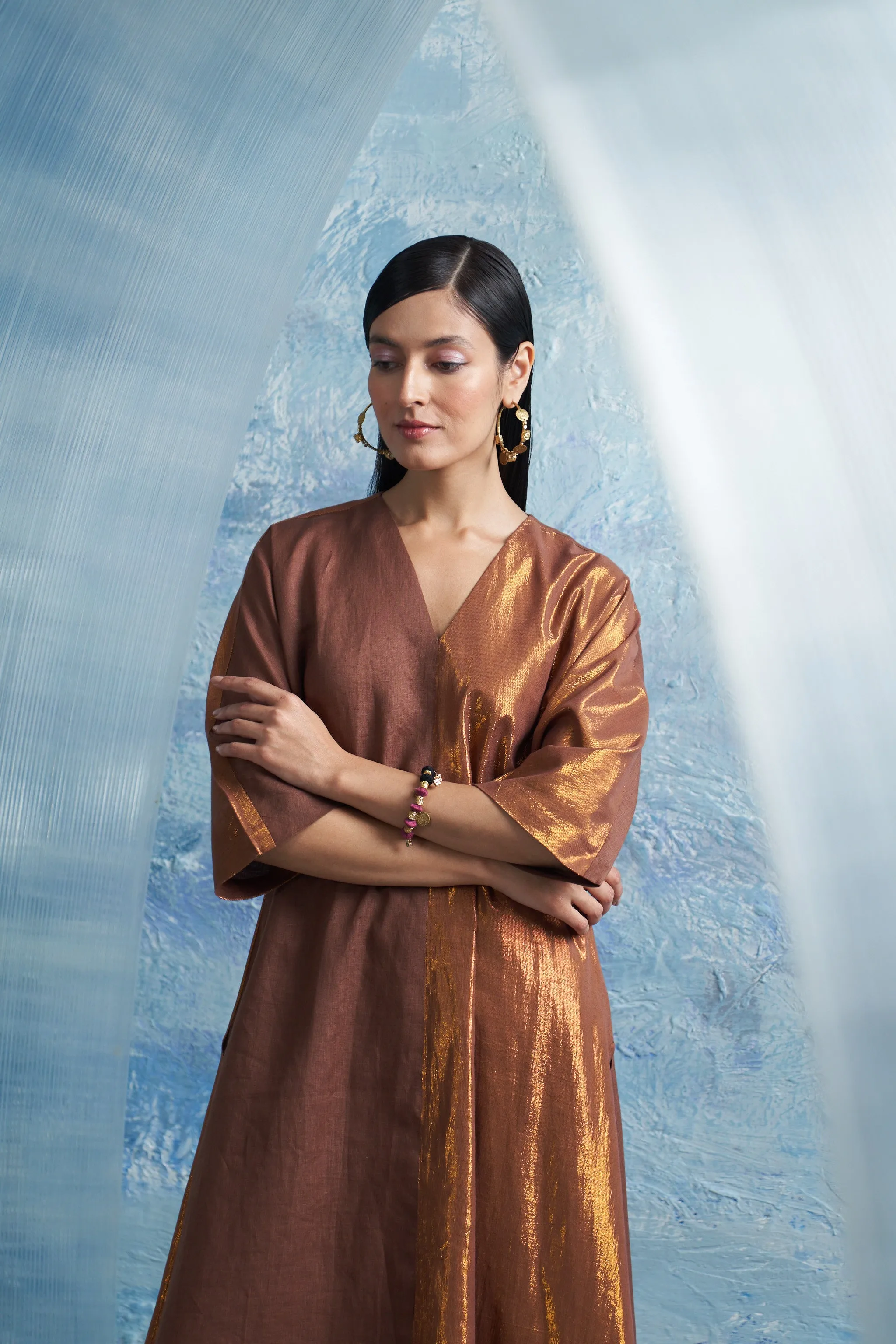 Aura Woody Brown Kurta Set