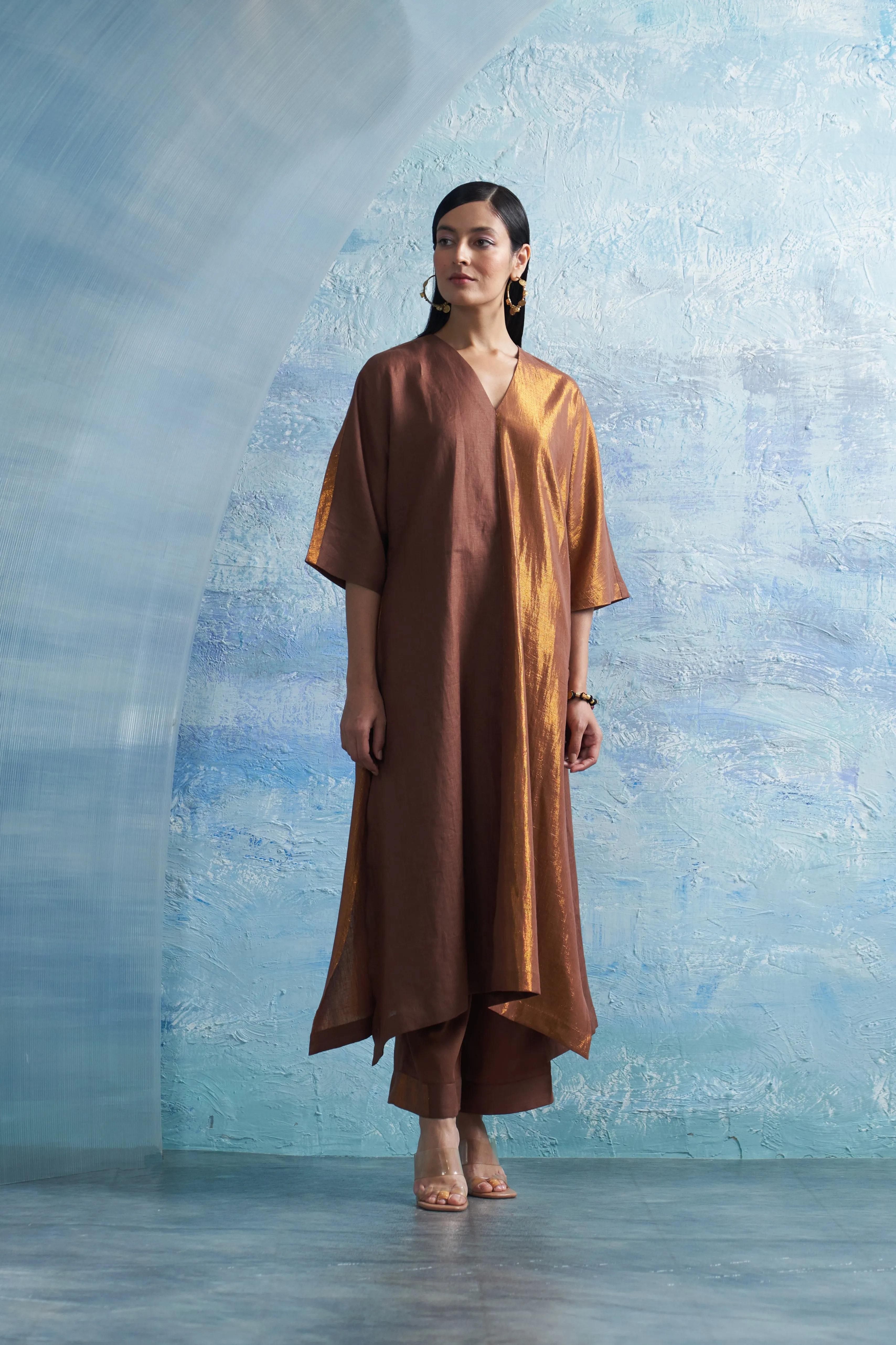 Aura Woody Brown Kurta Set