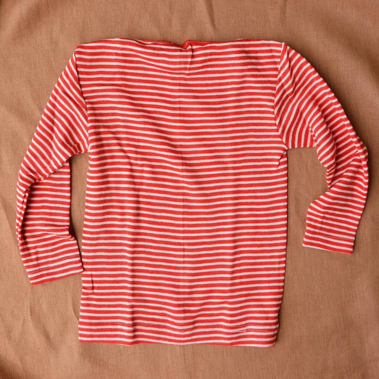 Baby Top Long Sleeve - Organic Wool/Silk - Stripes (0-3y)