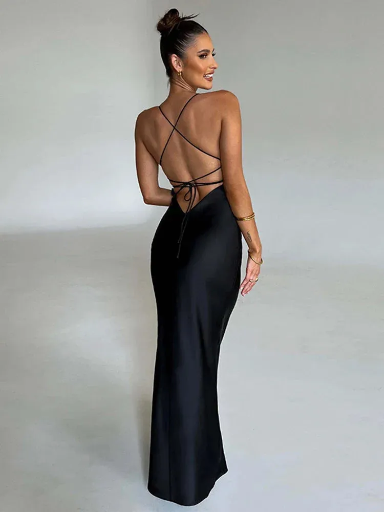 Backless Bandage Maxi Dress