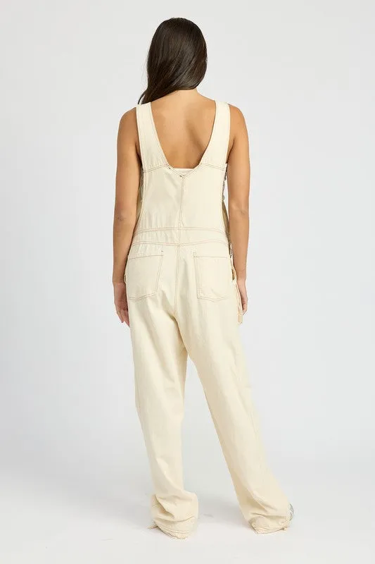 Baggy Cargo Overalls with Pockets New Women's Fashion 100% cotton jumpsuit KESLEY