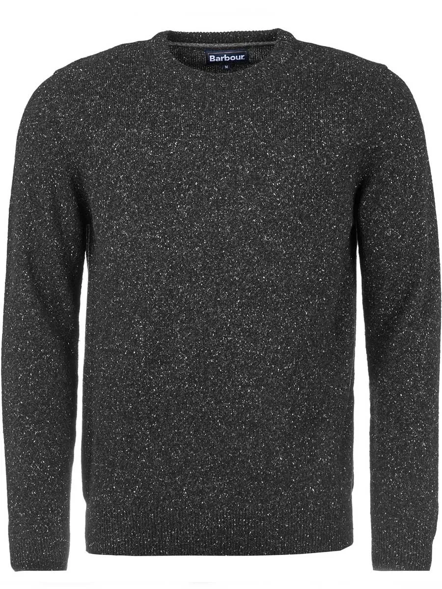 BARBOUR Tisbury Lambswool Crew Neck Pullover - Mens - Black