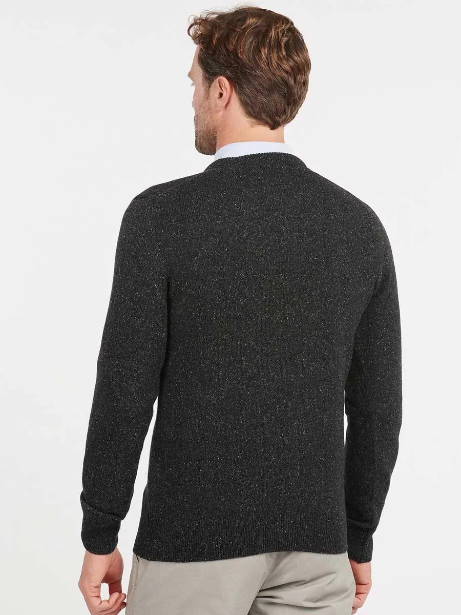 BARBOUR Tisbury Lambswool Crew Neck Pullover - Mens - Black