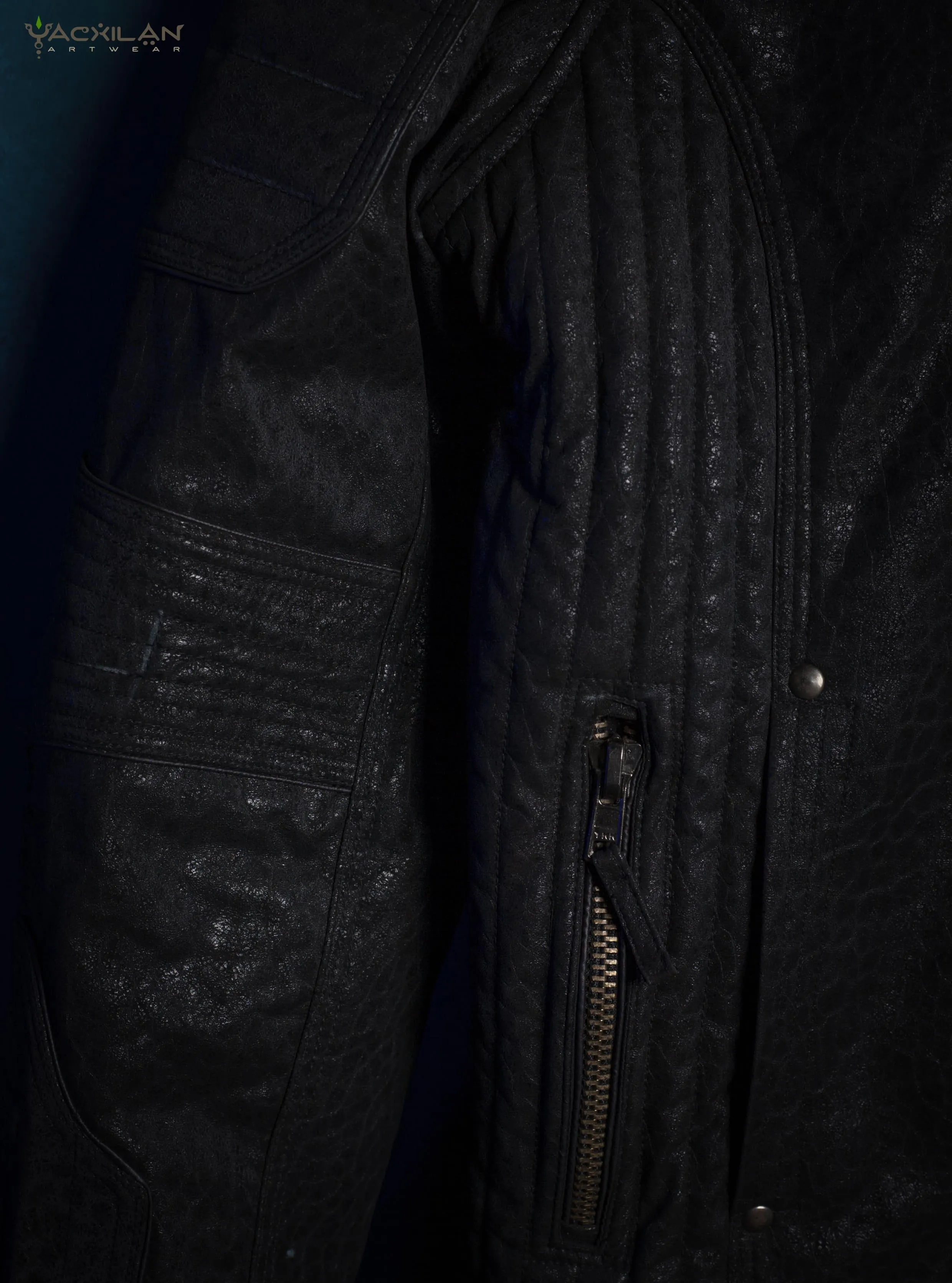 Biker Jacket Men / Fake Leather - BLACK ELEPHANT