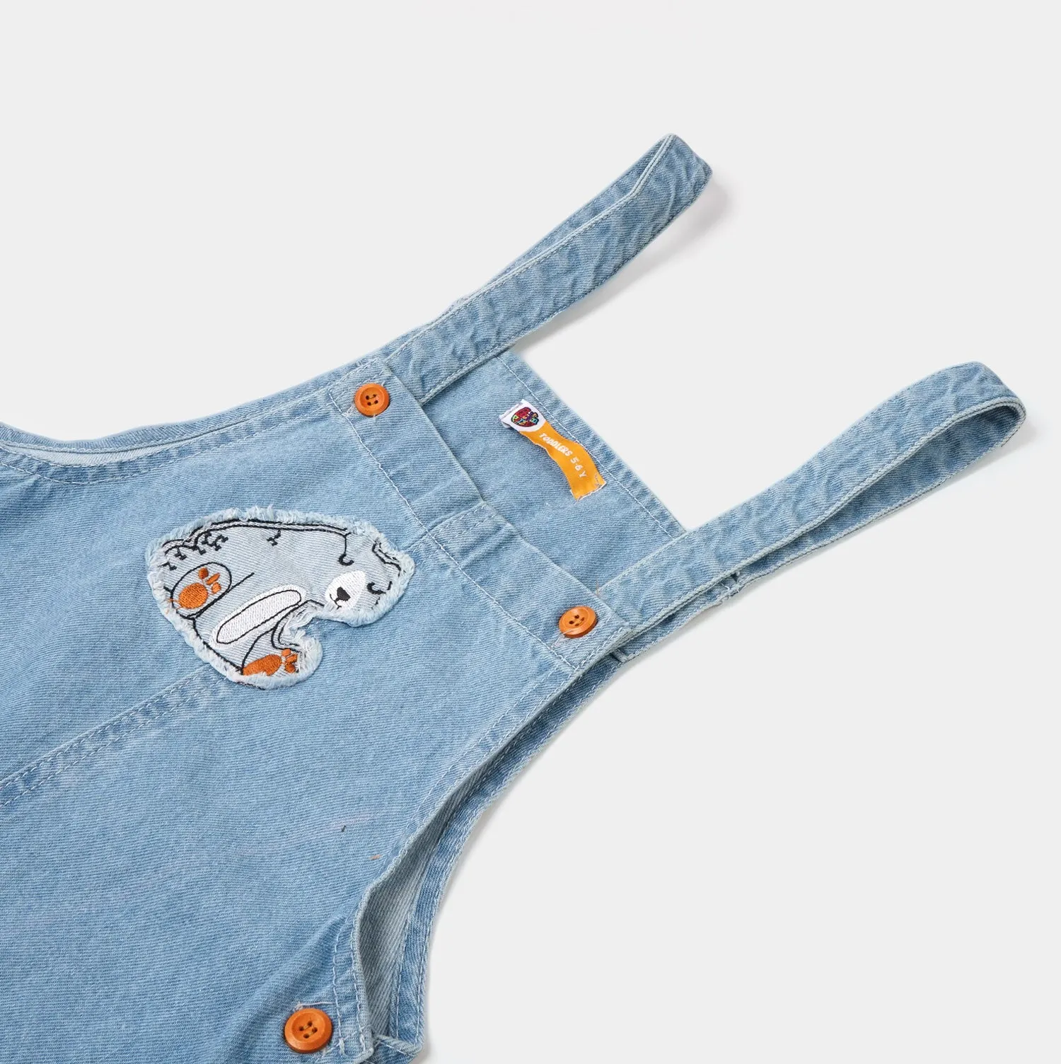 Boys Denim Over All Bear Hugs Dangri - Mid Blue