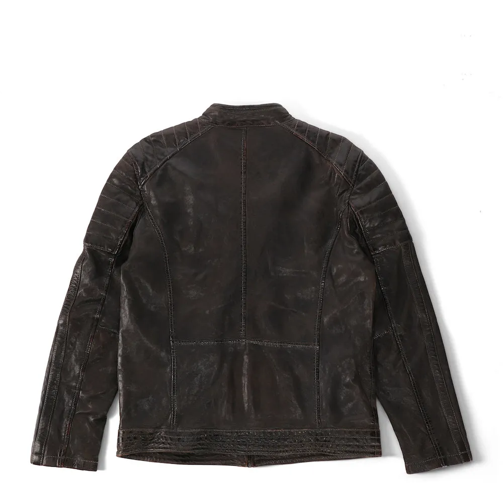 Brown Vintage Biker Leather Jacket