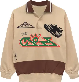 Cactus Jack by Travis Scott Cross Rugby Sweater 'Tan/Brown', tan