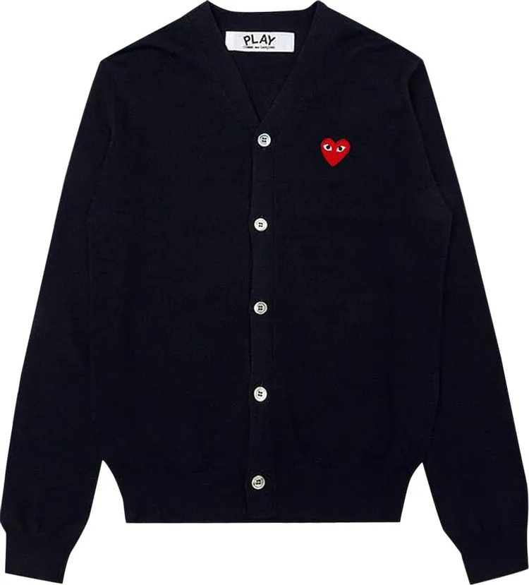 Cardigan Comme des Garçons PLAY Knit Cardigan Red Heart 'Navy', blue