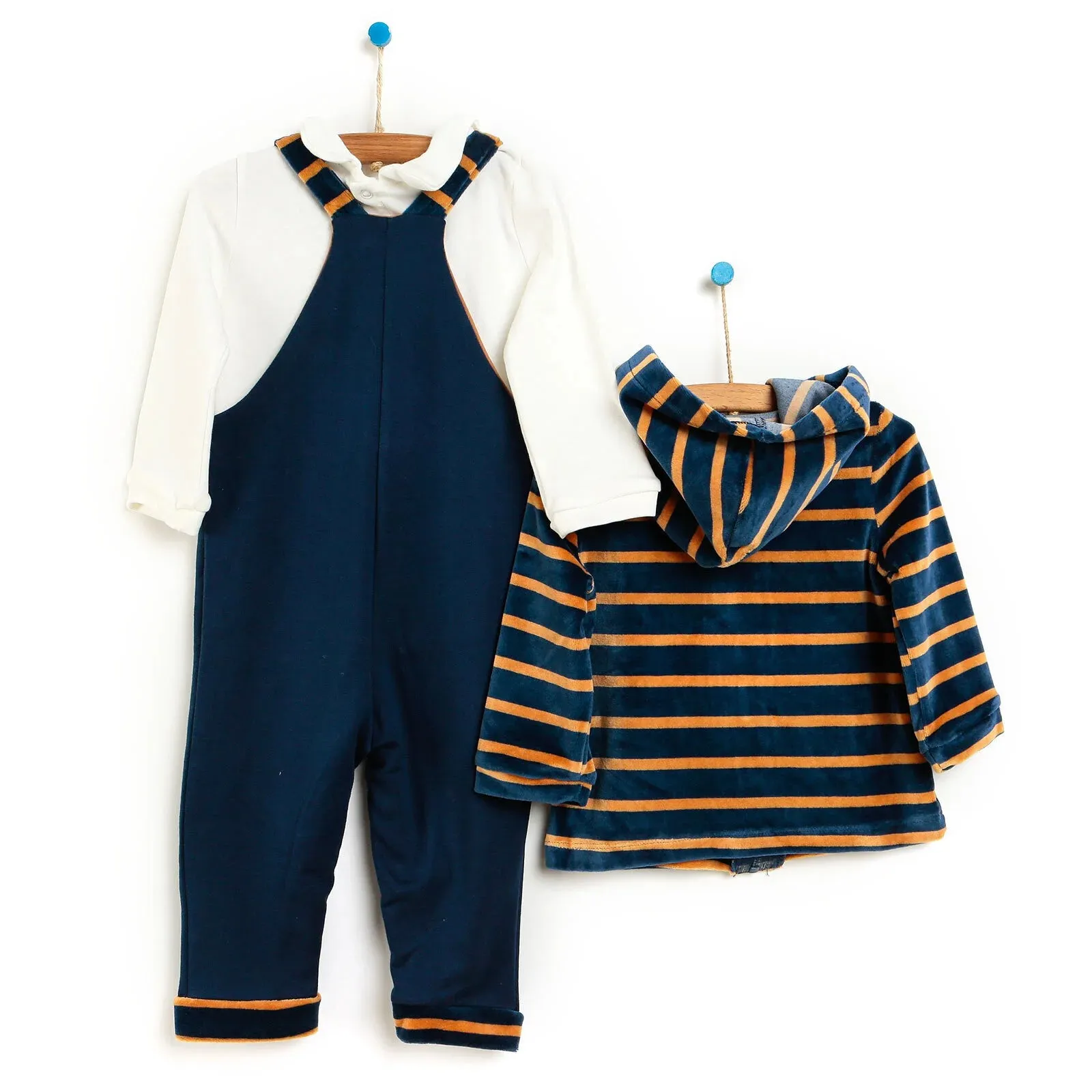 Cassiope Newborn Biscuits Overalls-Sweatshirt - Navy Blue