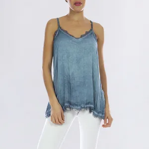 Classic Lace Tank Top Blue