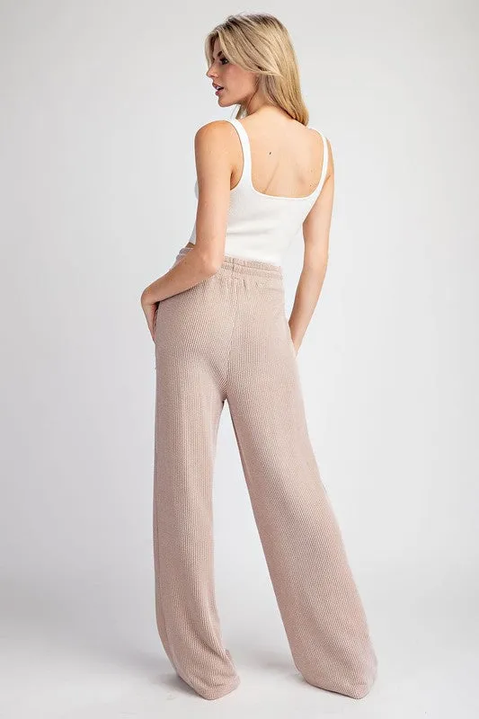 Coco Textured Drawstring Straight Leg Pants