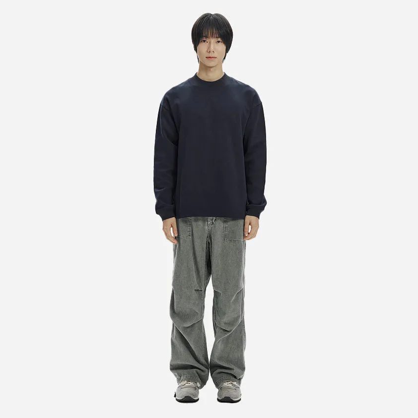 CORDUROY BANDING WIDE FATIGUE PANTS - OLIVE