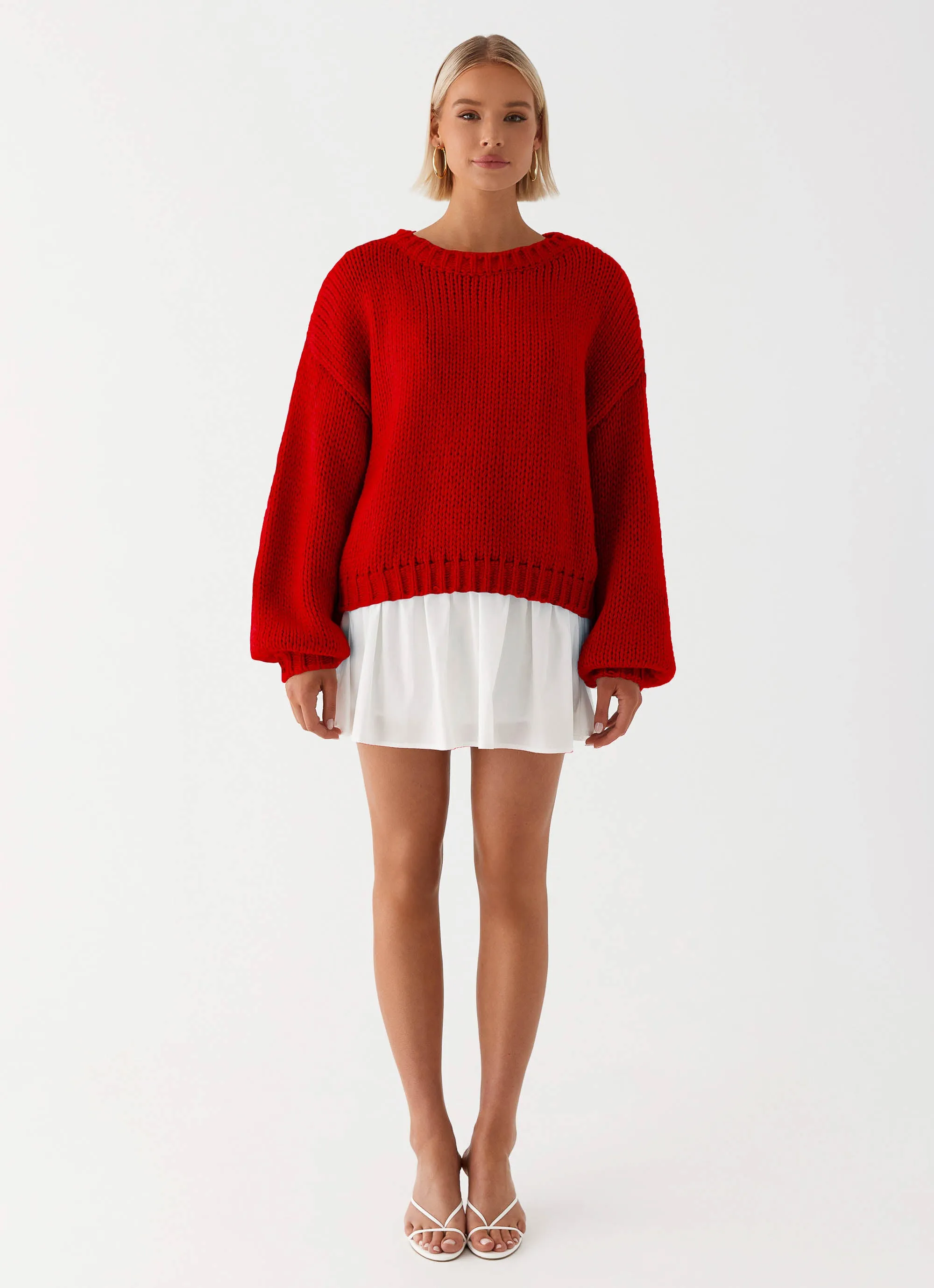 Costella Knit Sweater - Red