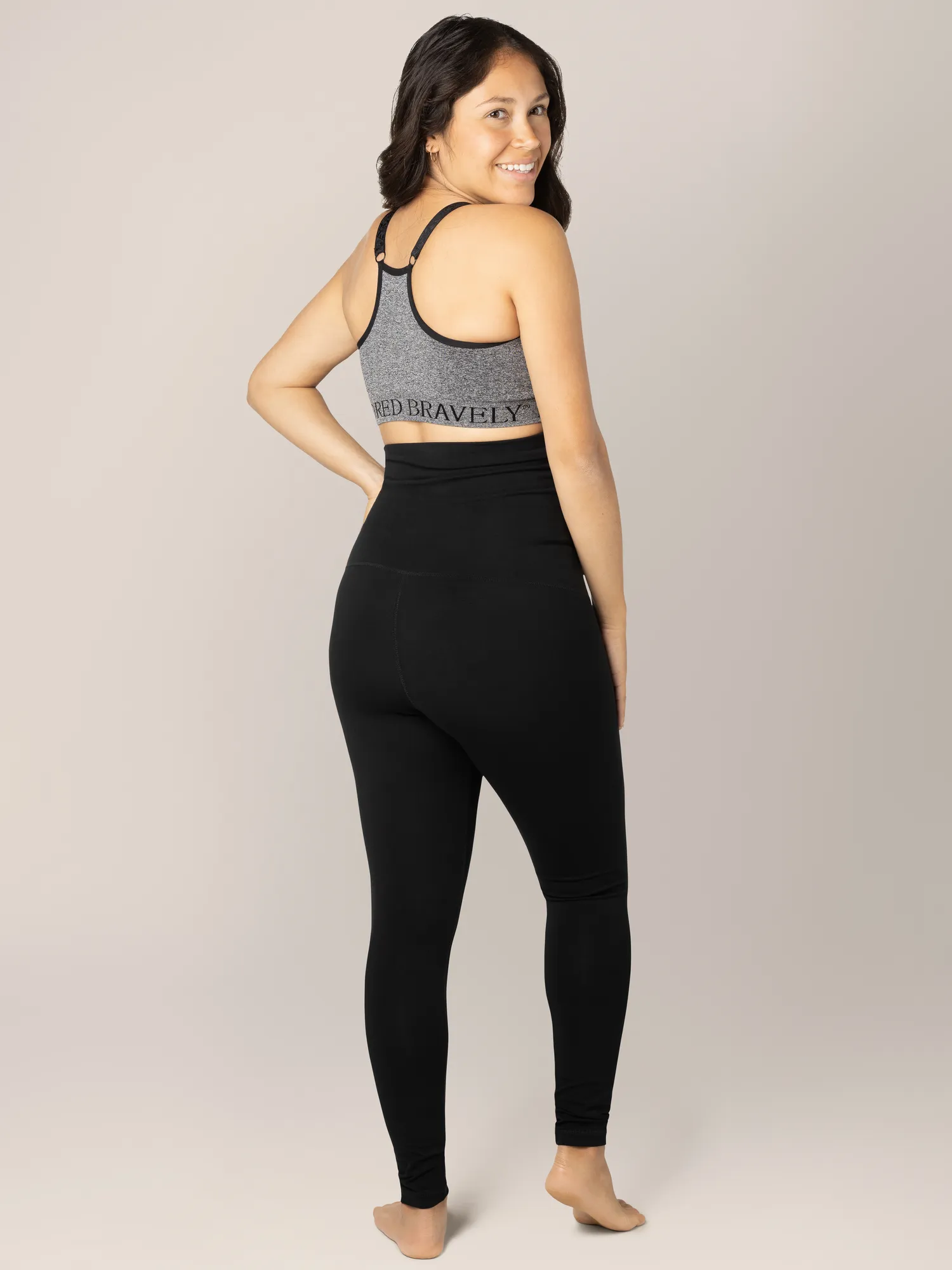 Cotton Maternity & Postpartum Footless Tight | Black