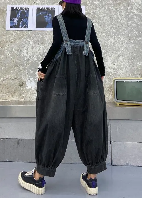 Denim overalls 2021 new fashion plus size casual nine-point lantern pants female summer jumpsuit