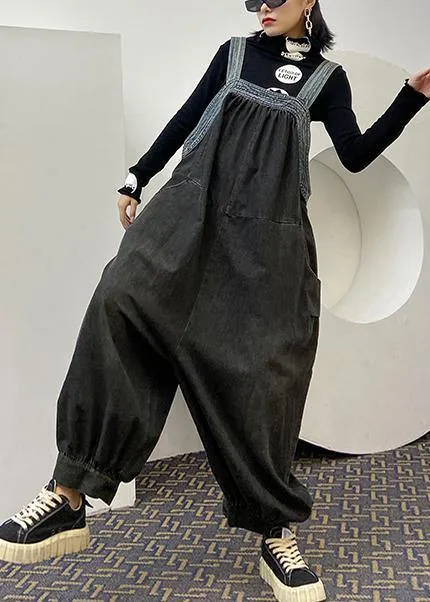 Denim overalls 2021 new fashion plus size casual nine-point lantern pants female summer jumpsuit