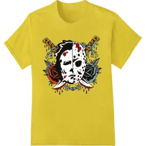 Edgy Skull & Roses Gothic DTF Print Heat Transfer