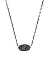 Elisa Gunmetal Black - Drusy Necklace