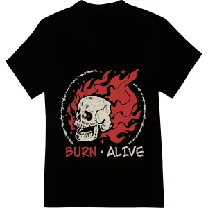 Flaming Skull - Edgy Heat Transfer Print for Rebel Style