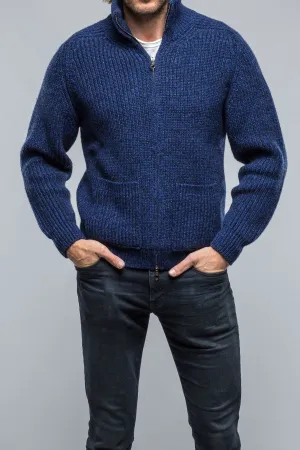 Galway Chunky Cashmere Full Zip Navy Donnagle