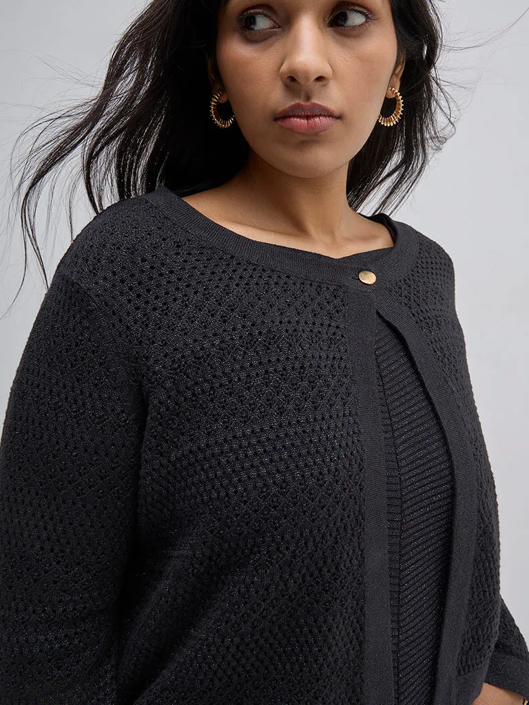 Gia Black Knitted Shrug