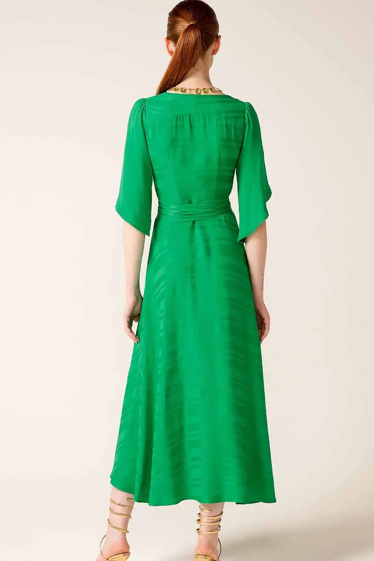 Hanworth House Wrap Dress in Apple Green