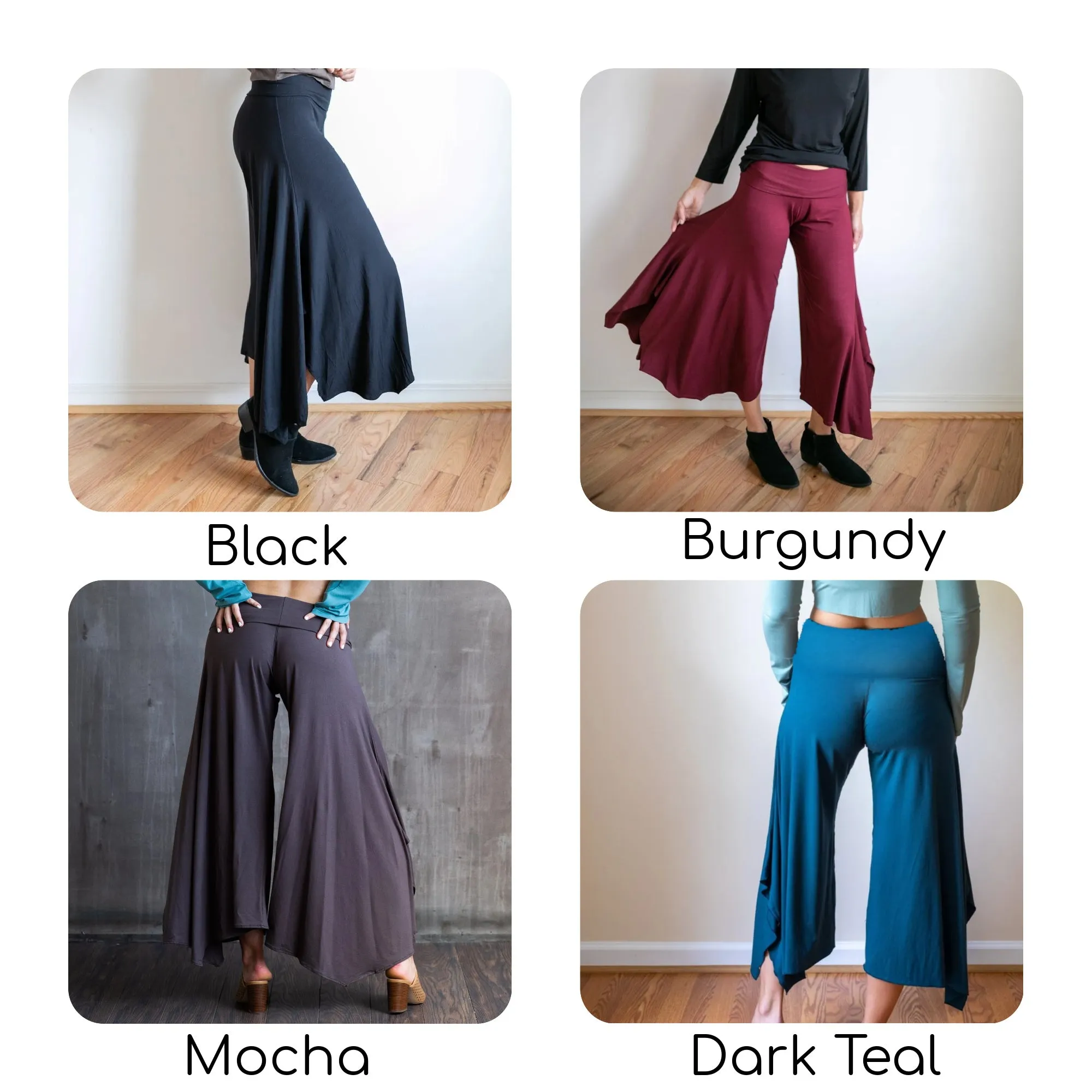 High Waist Wide Leg Gaucho Pants in Mocha