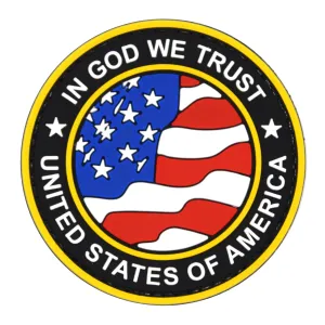 In God We Trust US Flag Patch Black