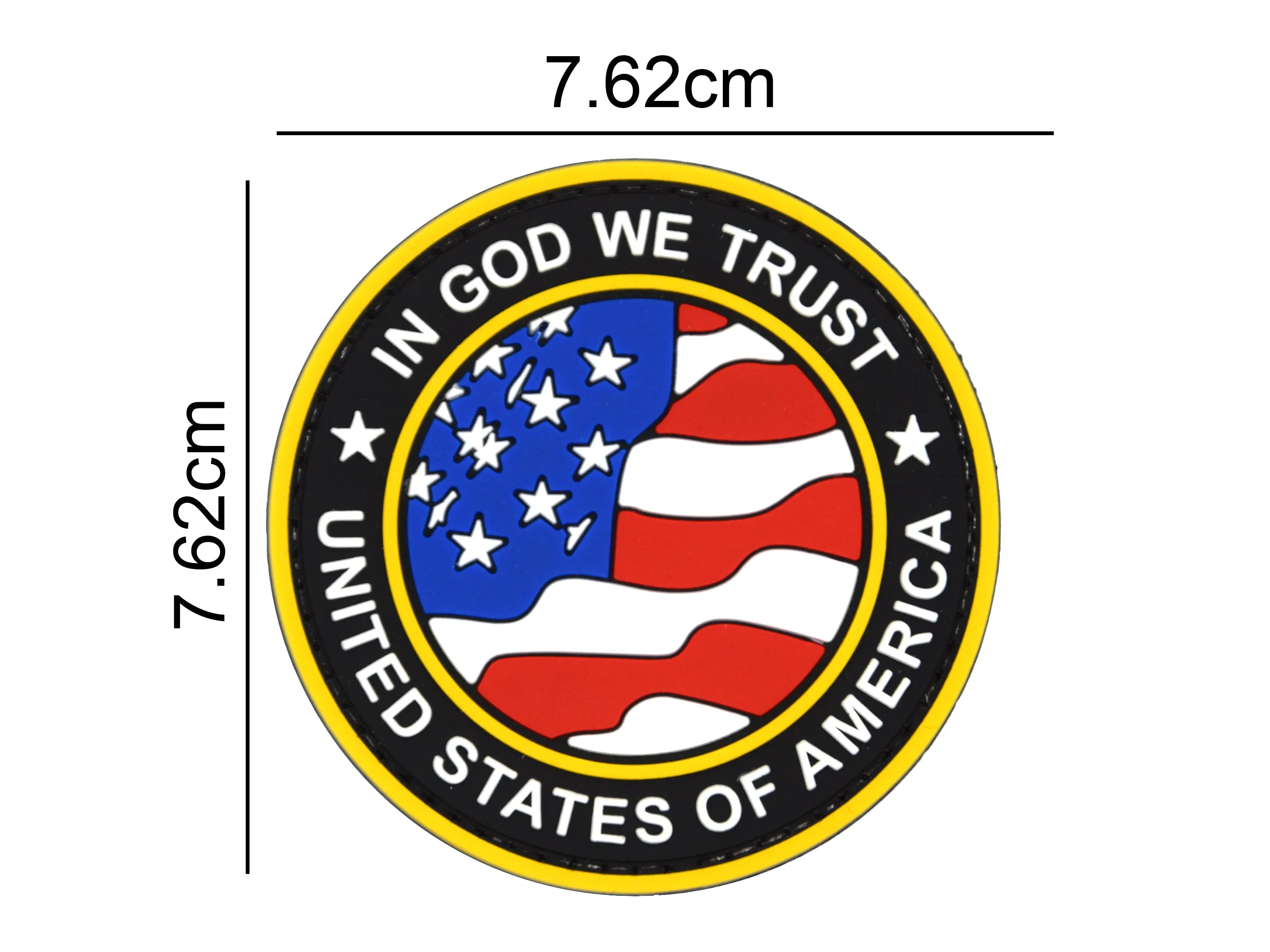 In God We Trust US Flag Patch Black