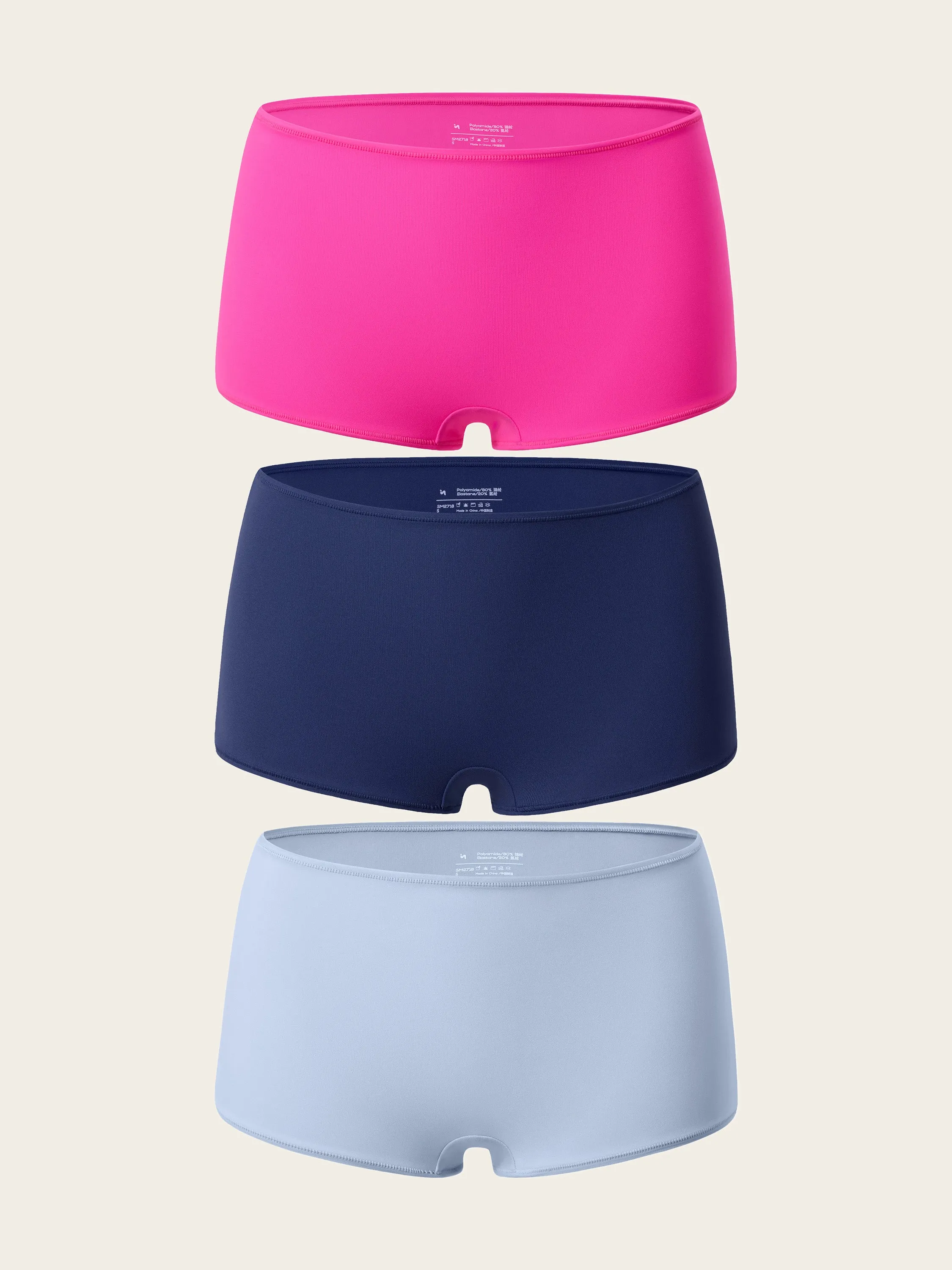 Inbarely® Soft Mid Waist Boy Shorts 3 Pack