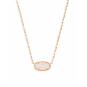 Kendra Scott | Elisa Rose Gold Pendant Necklace in Iridescent Drusy