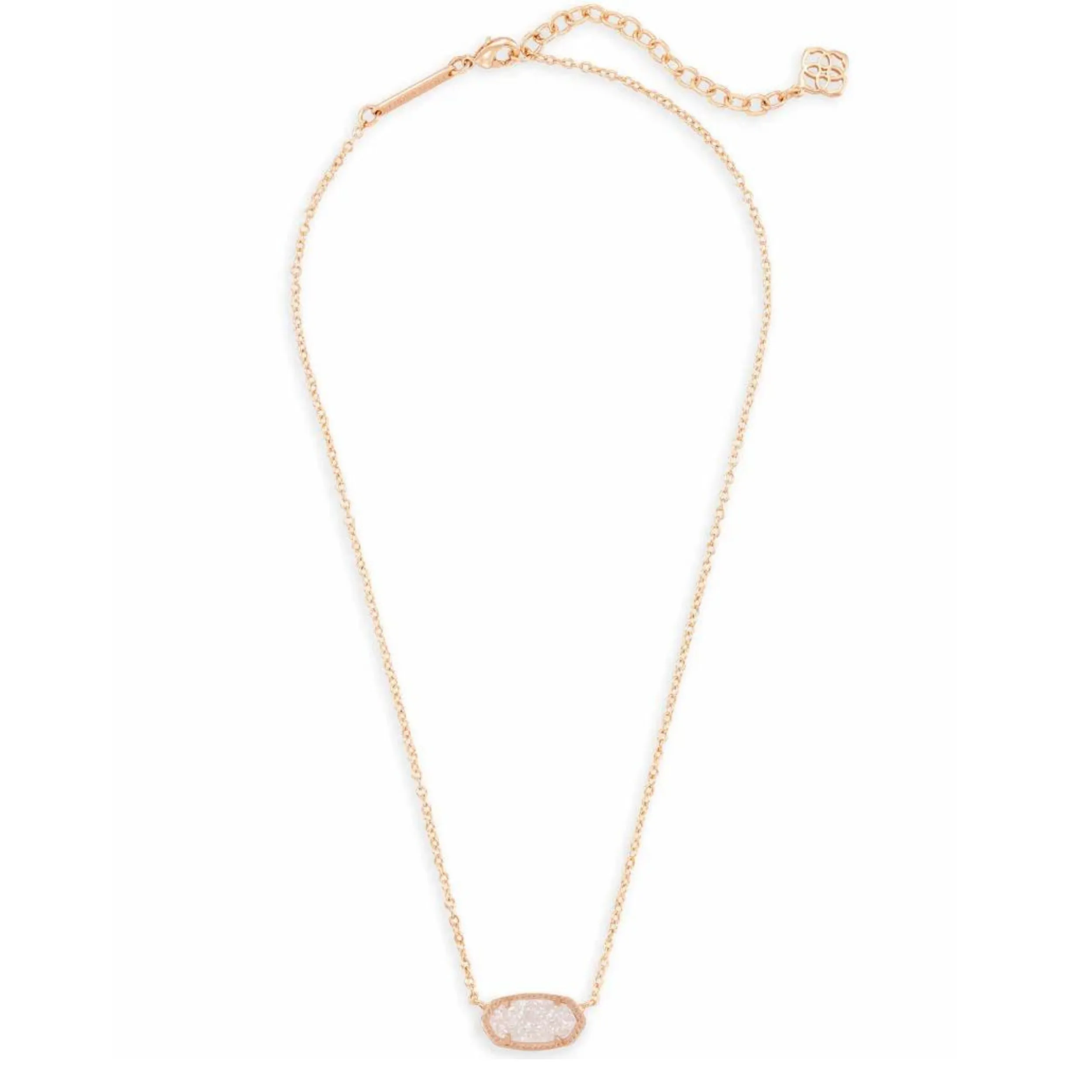 Kendra Scott | Elisa Rose Gold Pendant Necklace in Iridescent Drusy