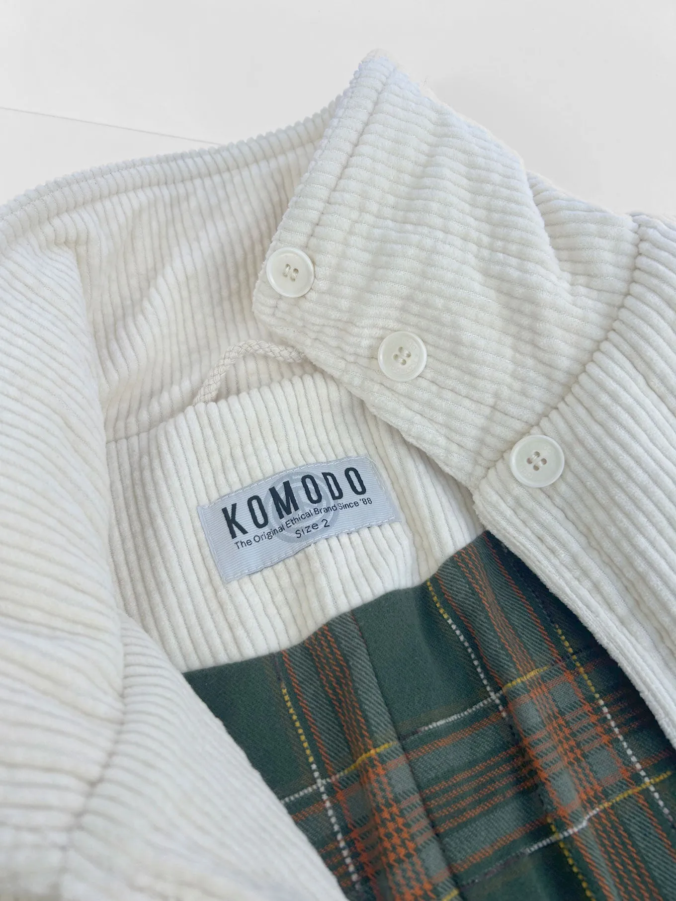 KENEILA Organic Corduroy Coat - Winter White