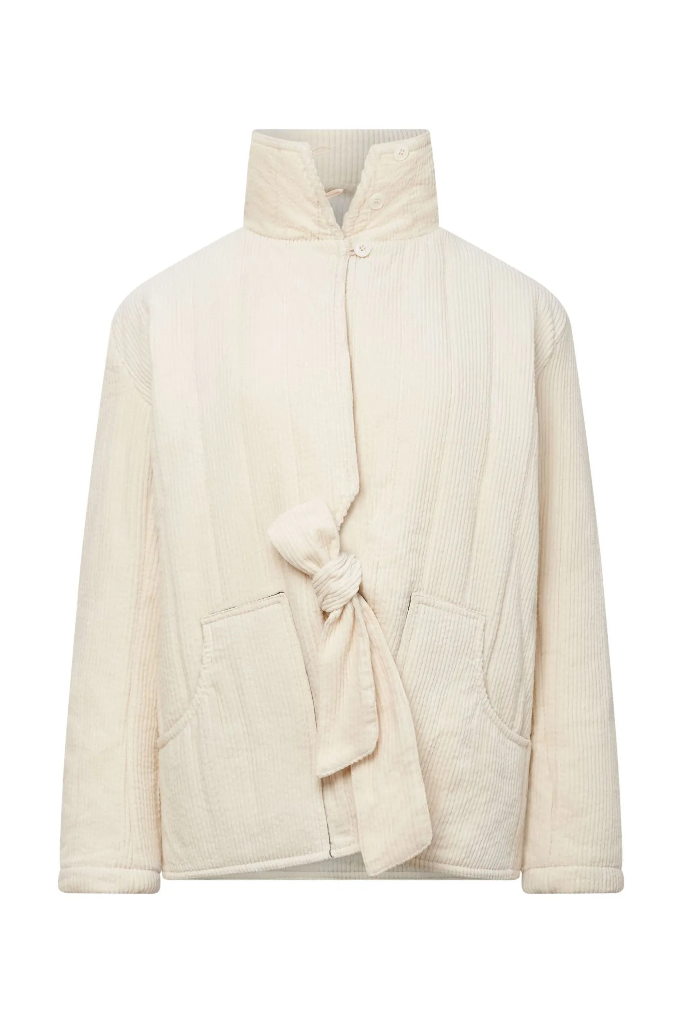 KENEILA Organic Corduroy Coat - Winter White