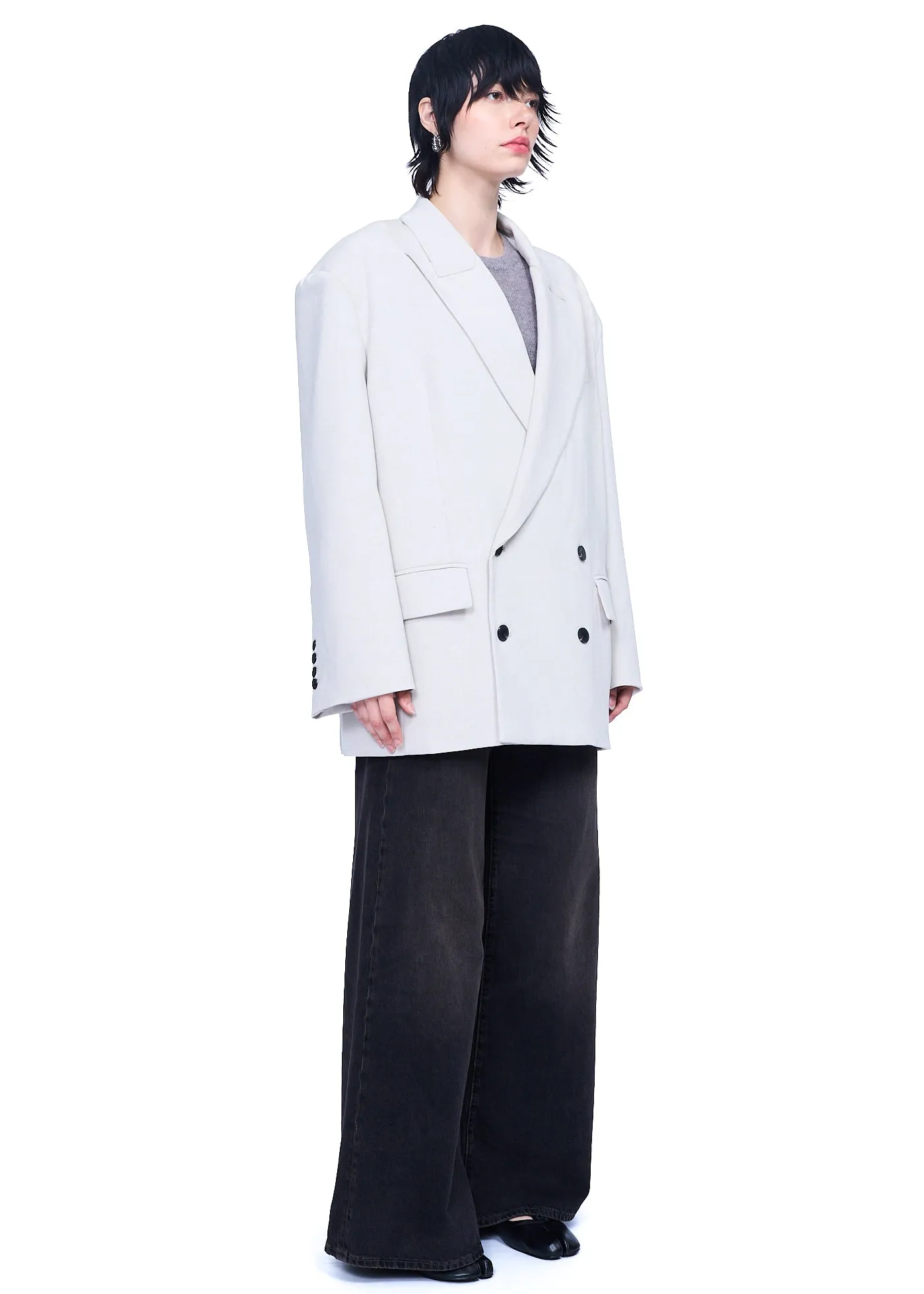 Klint Studio Double Breasted Oversized Blazer in Ivory