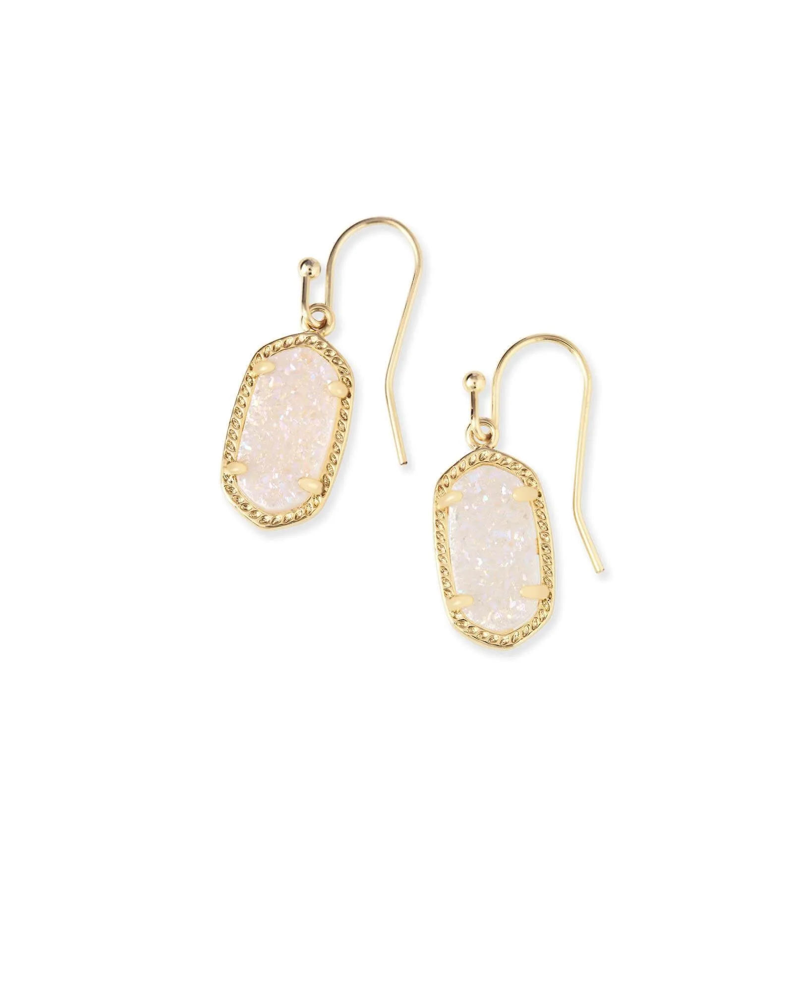 Lee Gold Drop Earrings - Iridescent Drusy