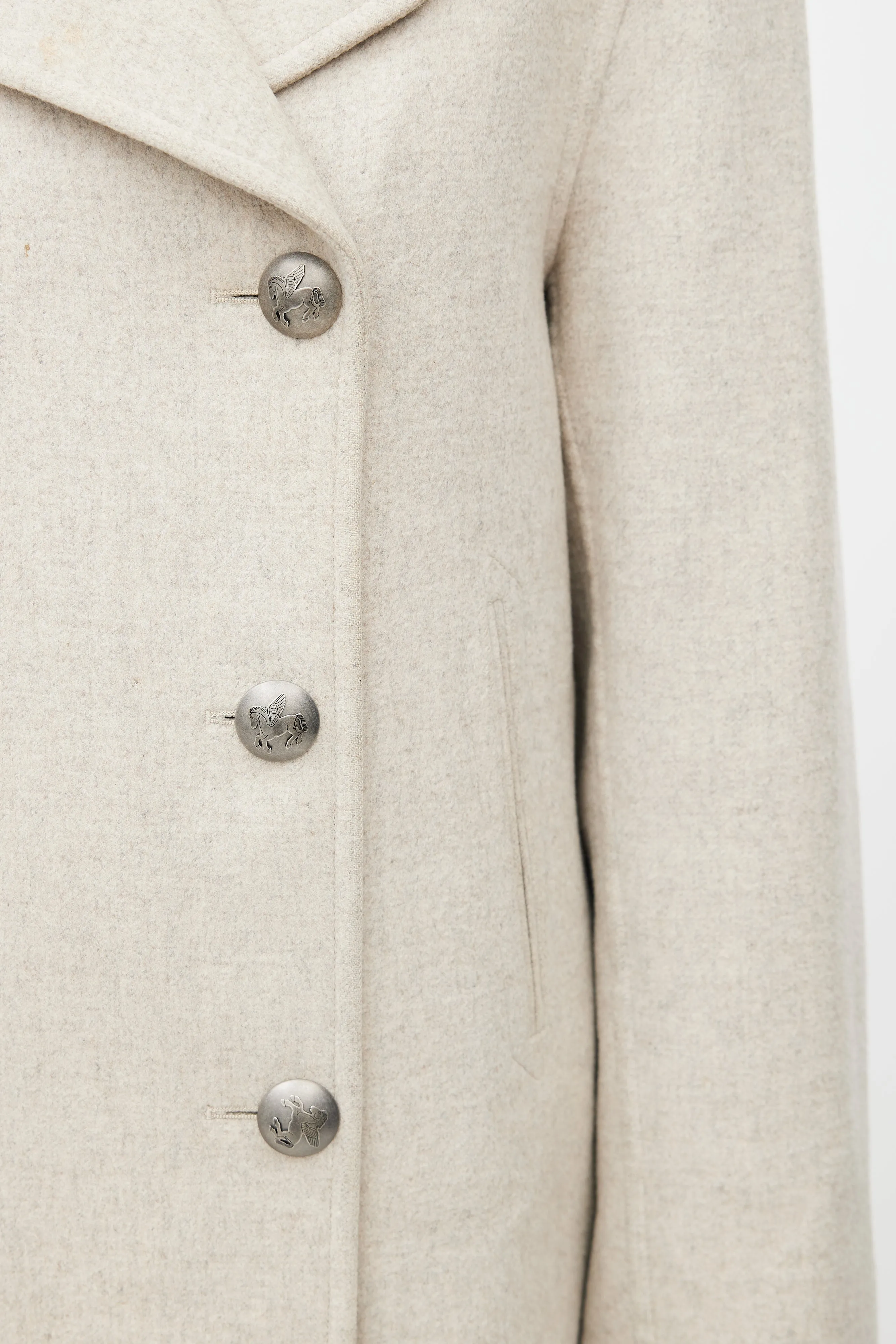 Light Grey Cashmere Double Breasted Coat