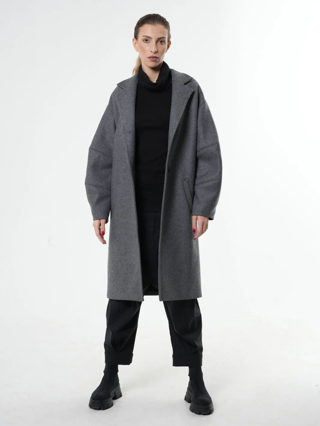 Long Gray Wool Coat