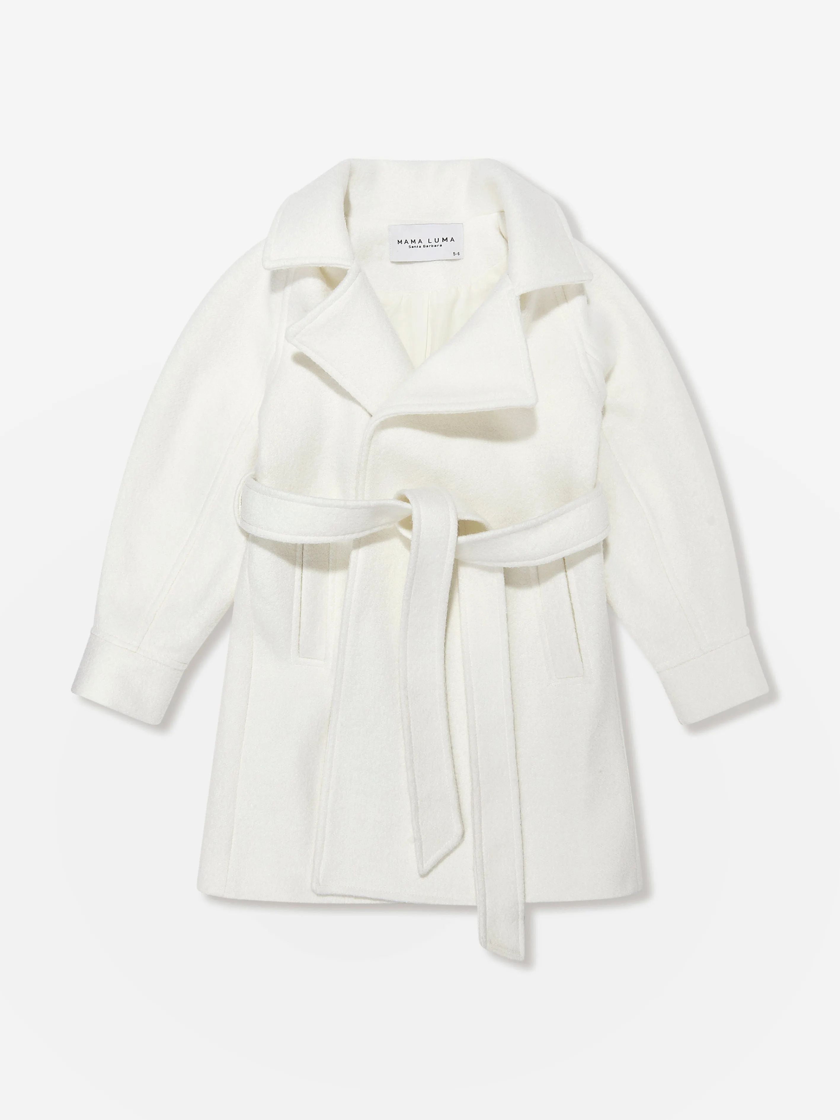 Mama Luma Girls Long Coat in White