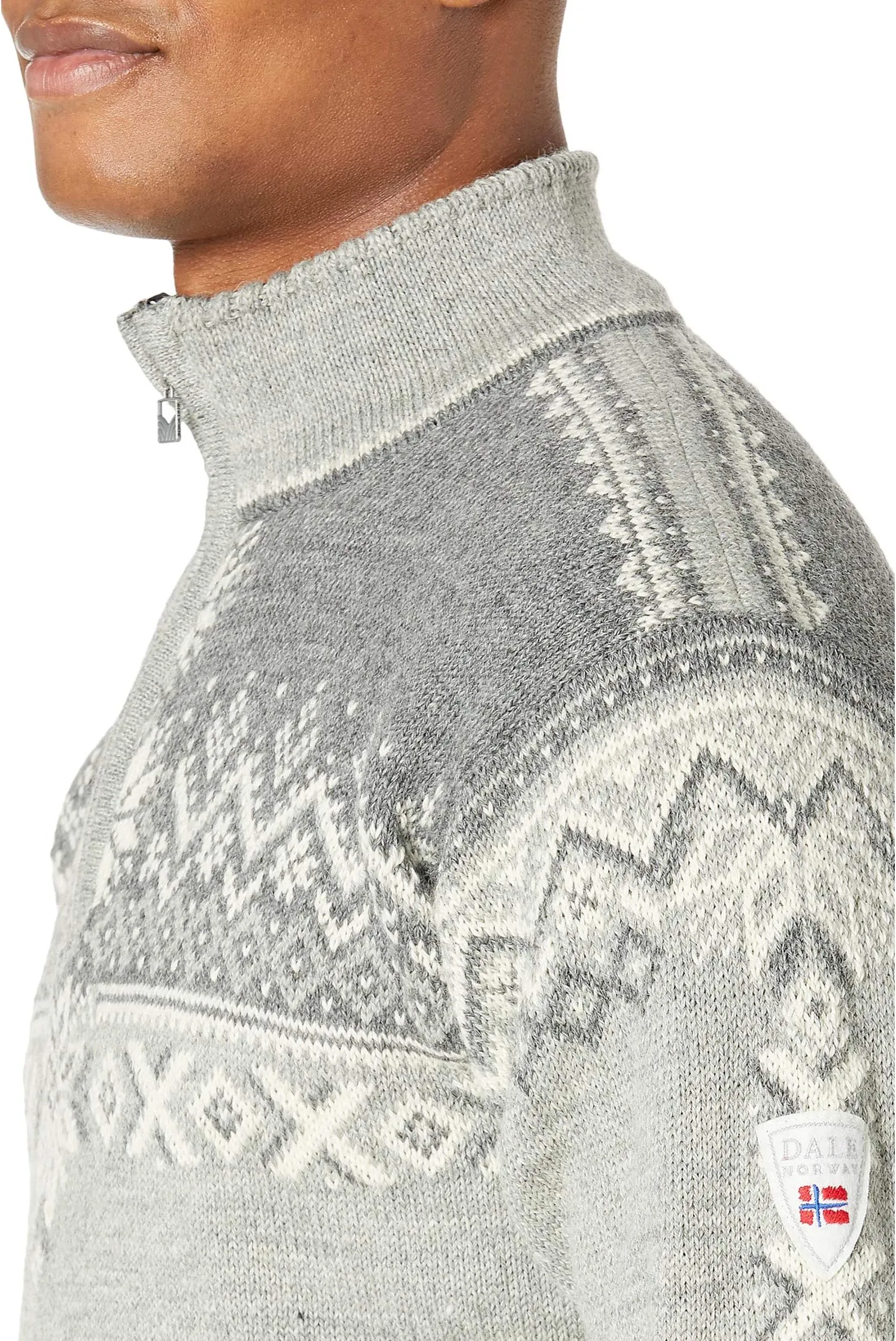 Men's Dale of Norway 140th Anniversary Sweater, Light Charcoal/Smoke/Off-White