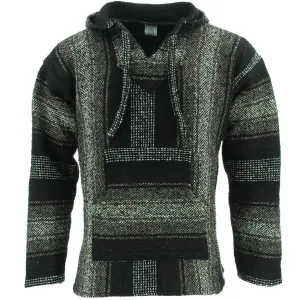 Mexican Baja Jerga Hoody - Oatmeal & Black