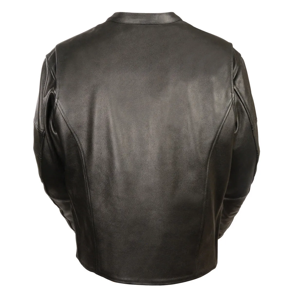 Milwaukee Leather MLM1590 Men's Throwback Black Leather Scooter Jacket with Side Stretch