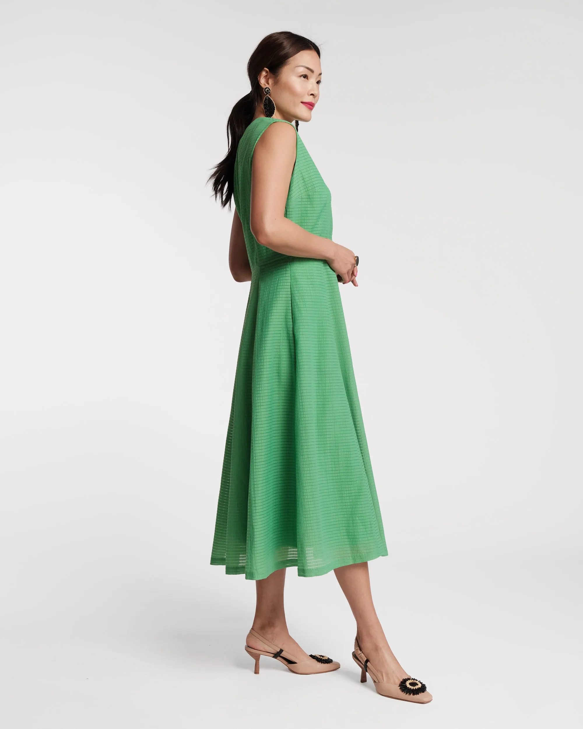 Peggy Midi Dress Set Cotton Green