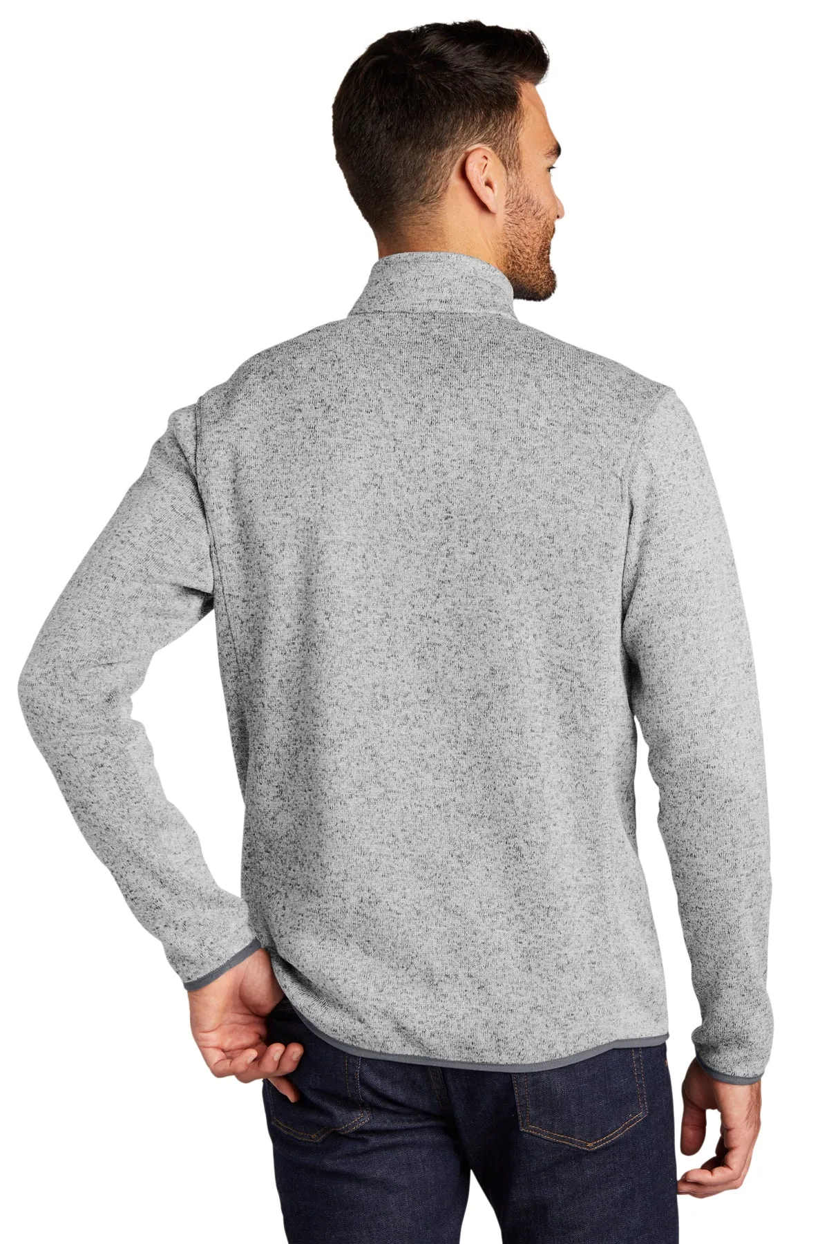 Port Authority Sweater Fleece Customized Jackets, Grey Heather