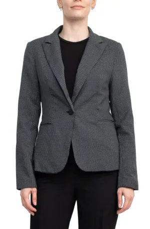 Premise Notched Collar One Button Knit Blazer